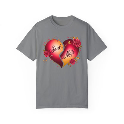 Comfort Colors 1717 Unisex Garment-Dyed T-shirt - "Soul Mate" Couple’s T-Shirts – Romantic Matching Valentine’s Day Gift