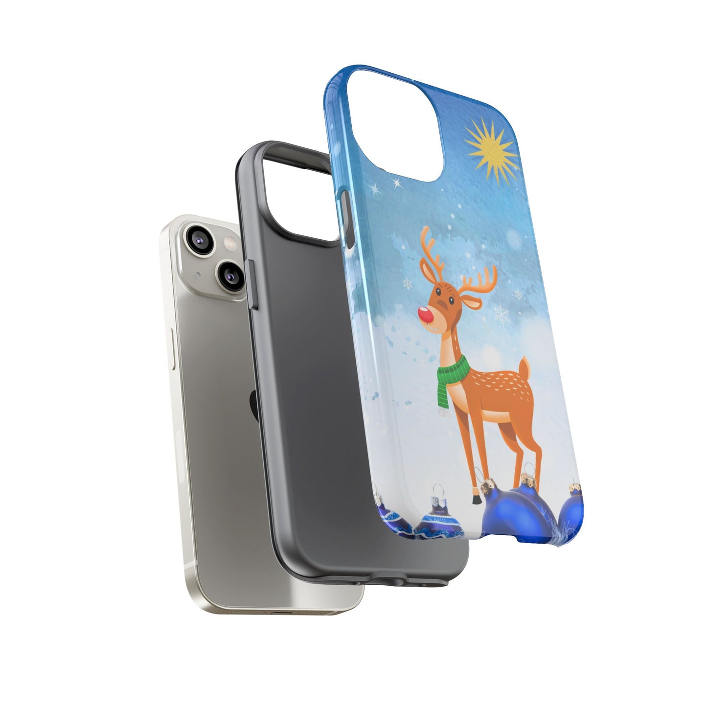 Festive Reindeer No.2 – Santa Hat with Holiday Lights Design for iPhone, Samsung & Google Models