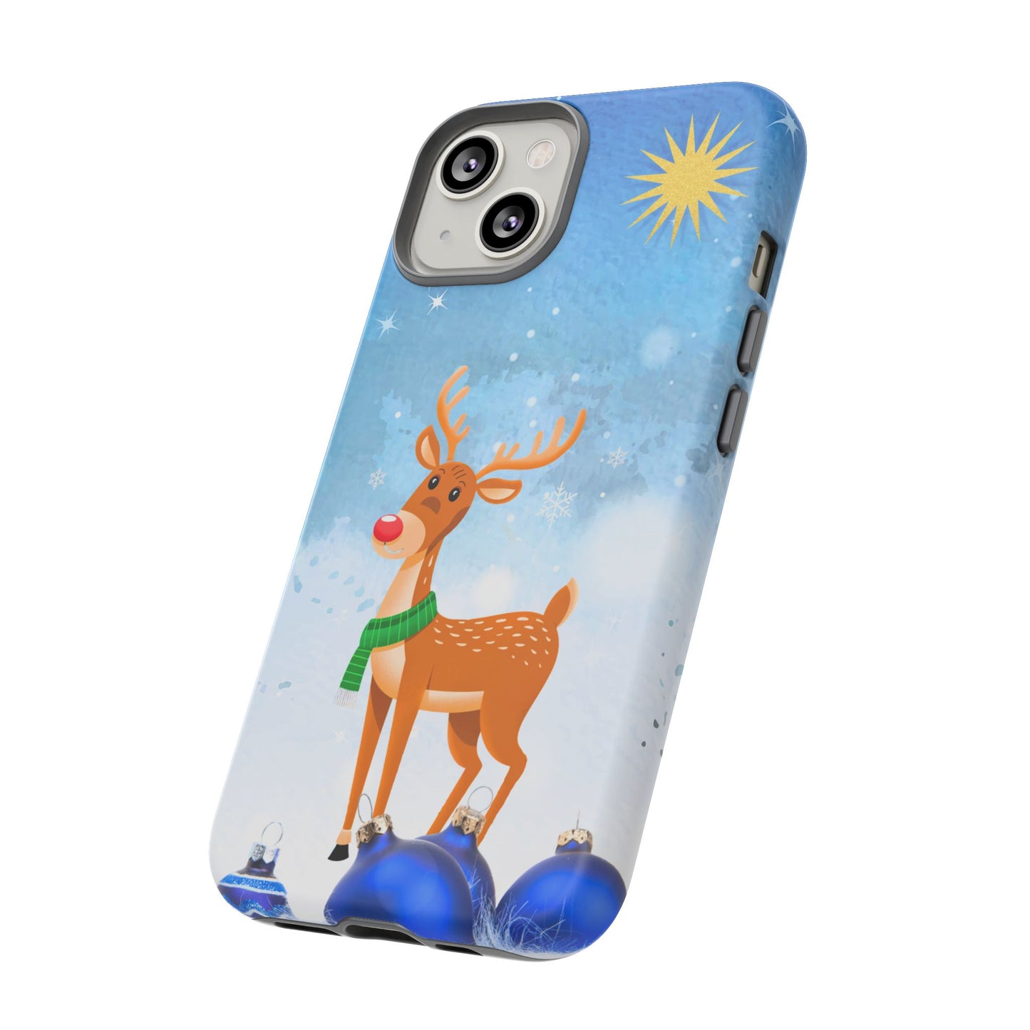 Festive Reindeer No.2 – Santa Hat with Holiday Lights Design for iPhone, Samsung & Google Models