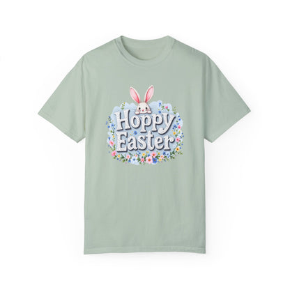 Comfort Colors 1717 Unisex Garment-Dyed T-shirt - Hoppy Easter Bunny Peek