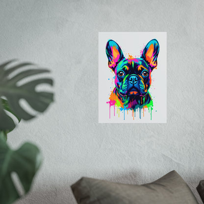 Neon Drip French Bulldog - Vibrant Pop Art