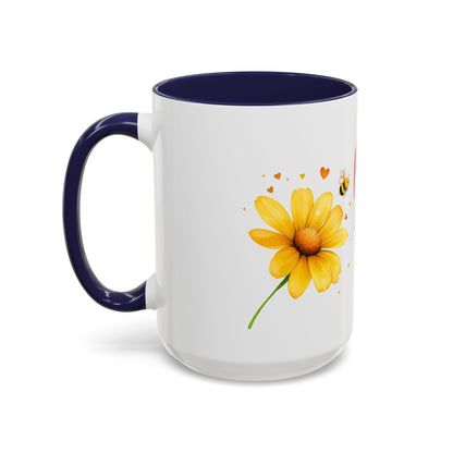 Bee Mine - Floral Accent Ceramic Mug (11oz, 15oz)