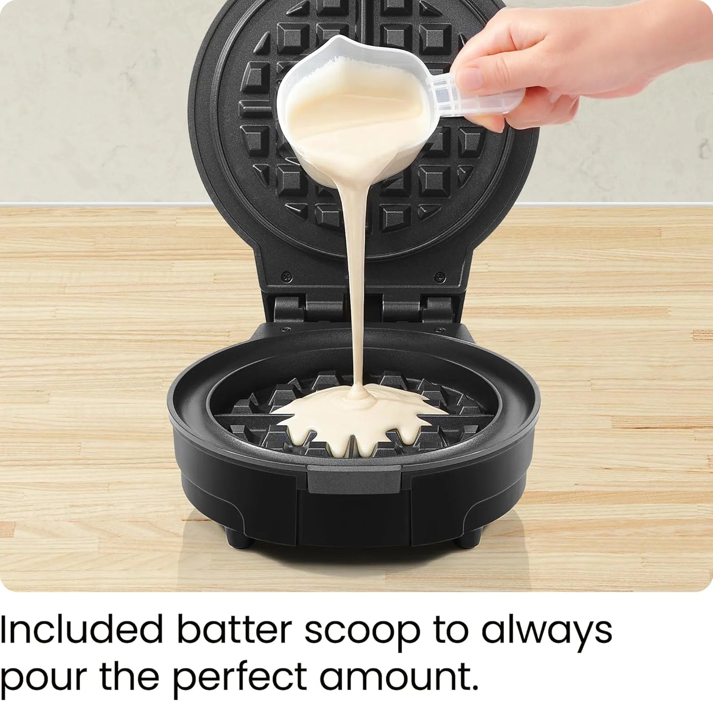 Anti-Overflow Belgian Waffle Maker, Shade Selector, Non-Stick, Black