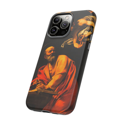Tough Phone Case for iPhone, Samsung and Google Pixel - Caravaggio, Inspiration of St. Matthew (1602)