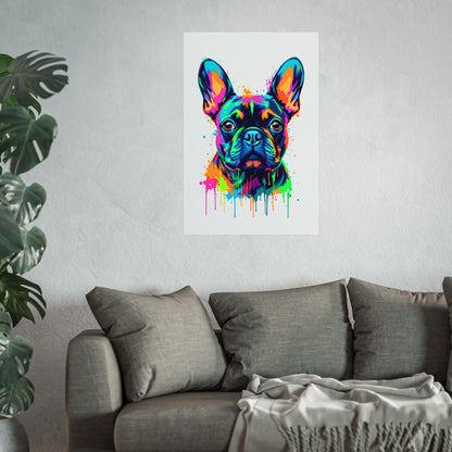 Neon Drip French Bulldog - Vibrant Pop Art