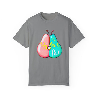 Comfort Colors 1717 Unisex Garment-Dyed T-shirt - "The Perfect Pair" Cute Pear Couple Design (v2)