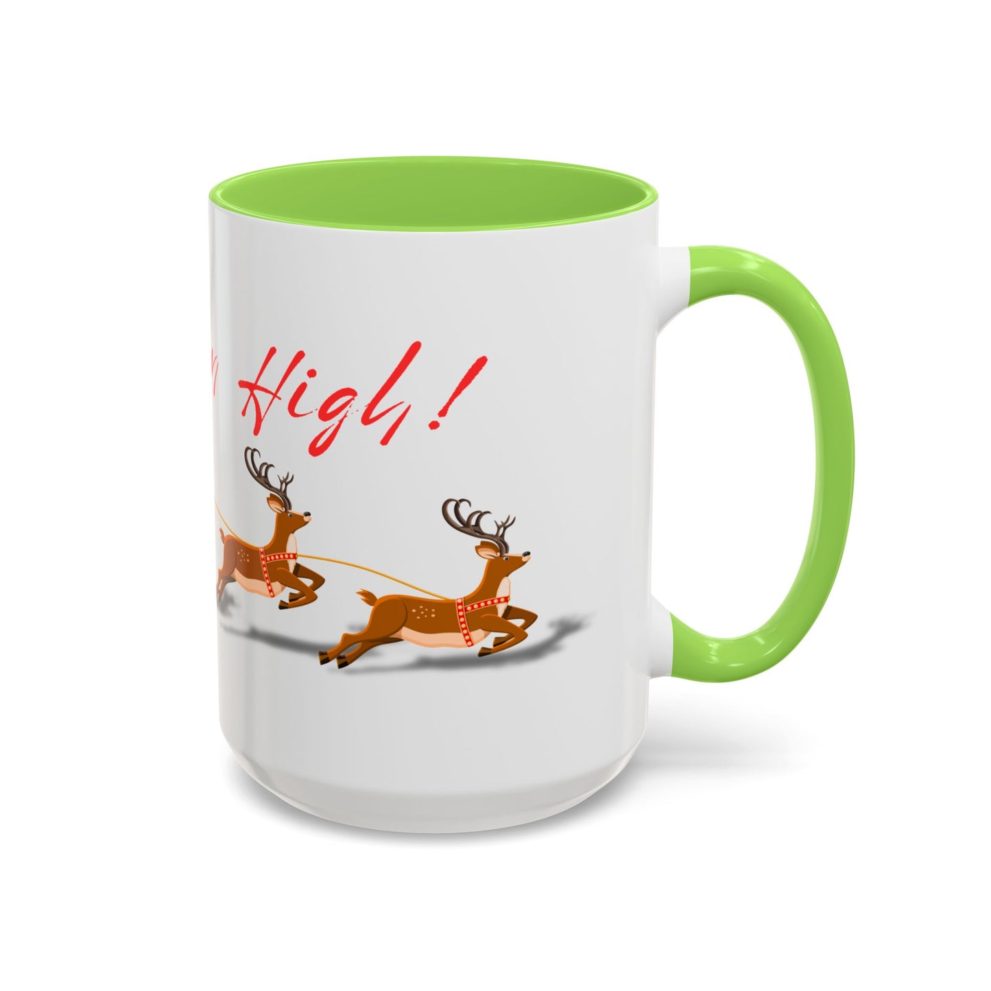 Merrily On High! Santa & Reindeer Mug