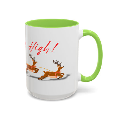 Merrily On High! Santa & Reindeer Mug