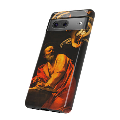 Tough Phone Case for iPhone, Samsung and Google Pixel - Caravaggio, Inspiration of St. Matthew (1602)