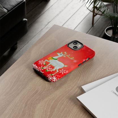 Festive Reindeer No.3 – Santa Hat with Holiday Lights Design for iPhone, Samsung & Google Models