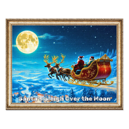 Santa's Sleigh Over the Moon Jigsaw Puzzle – A Magical Christmas Night