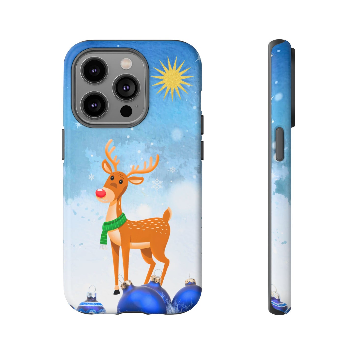 Festive Reindeer No.2 – Santa Hat with Holiday Lights Design for iPhone, Samsung & Google Models