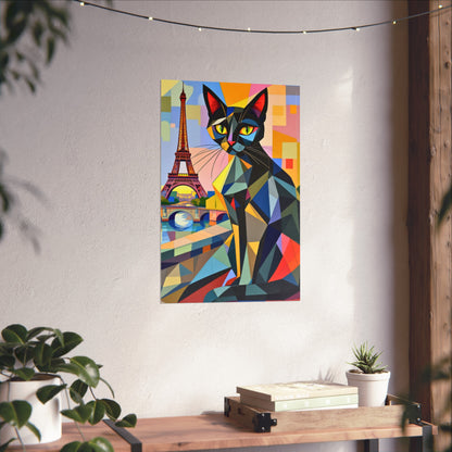 Parisian Noir: A Cubist Cat’s Dream
