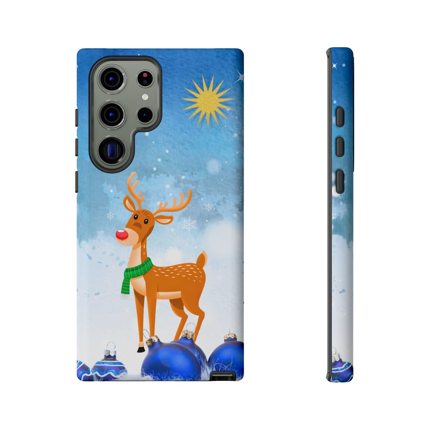 Festive Reindeer No.2 – Santa Hat with Holiday Lights Design for iPhone, Samsung & Google Models