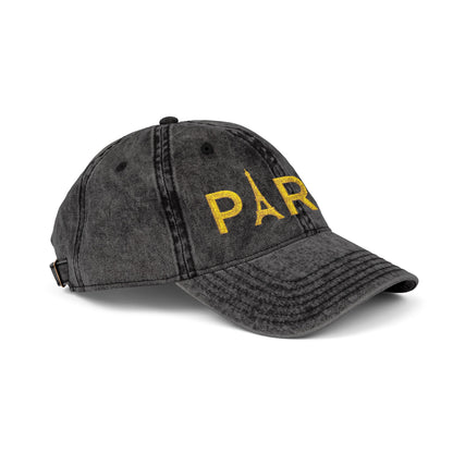 Paris Embroidered Vintage Cap