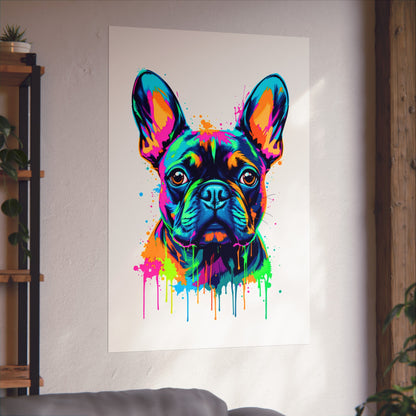 Neon Drip French Bulldog - Vibrant Pop Art