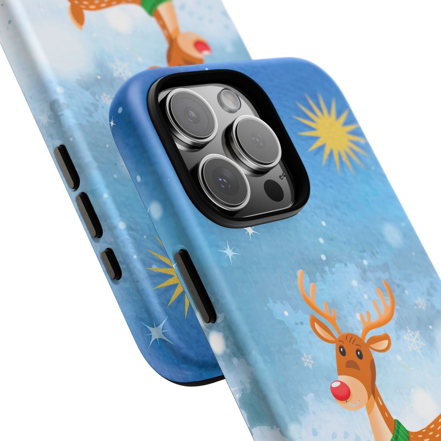 Festive Reindeer No.2 – Santa Hat with Holiday Lights Design for iPhone, Samsung & Google Models