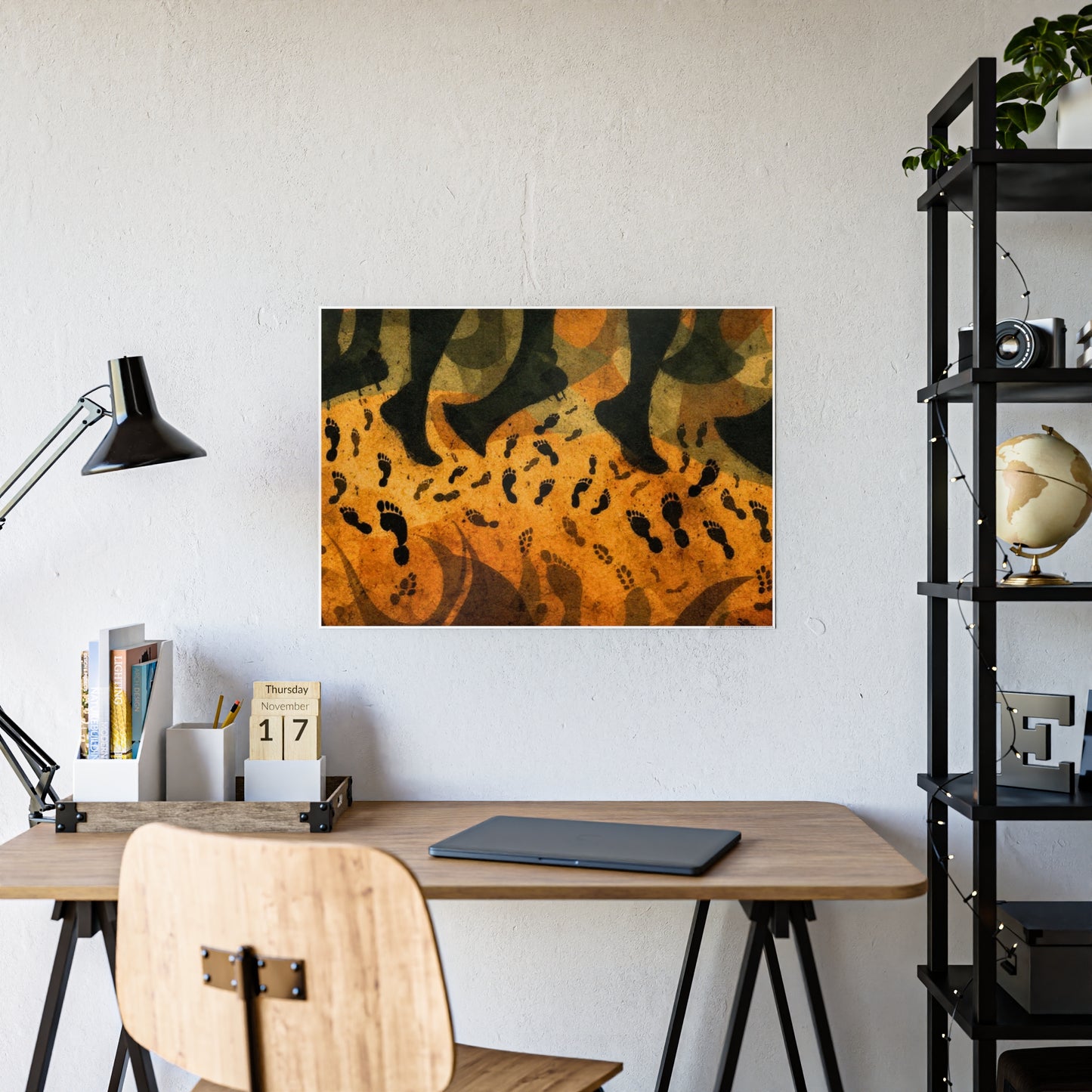 Jazz-Inspired Glossy Poster Art | Footprints in Color