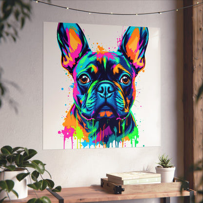 Neon Drip French Bulldog - Vibrant Pop Art