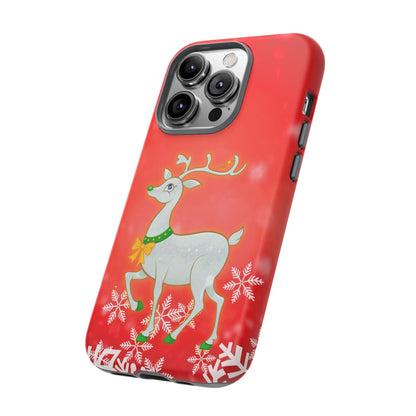 Festive Reindeer No.3 – Santa Hat with Holiday Lights Design for iPhone, Samsung & Google Models