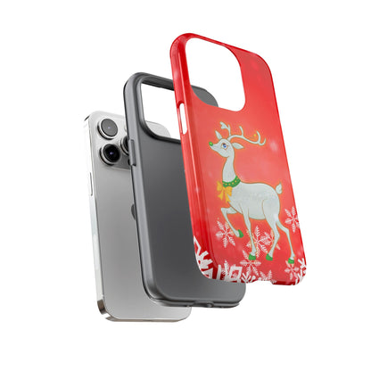 Festive Reindeer No.3 – Santa Hat with Holiday Lights Design for iPhone, Samsung & Google Models