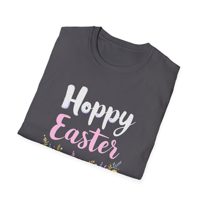 Gildan 64000 Unisex Softstyle T-Shirt - Hoppy Easter Floral Script Tee