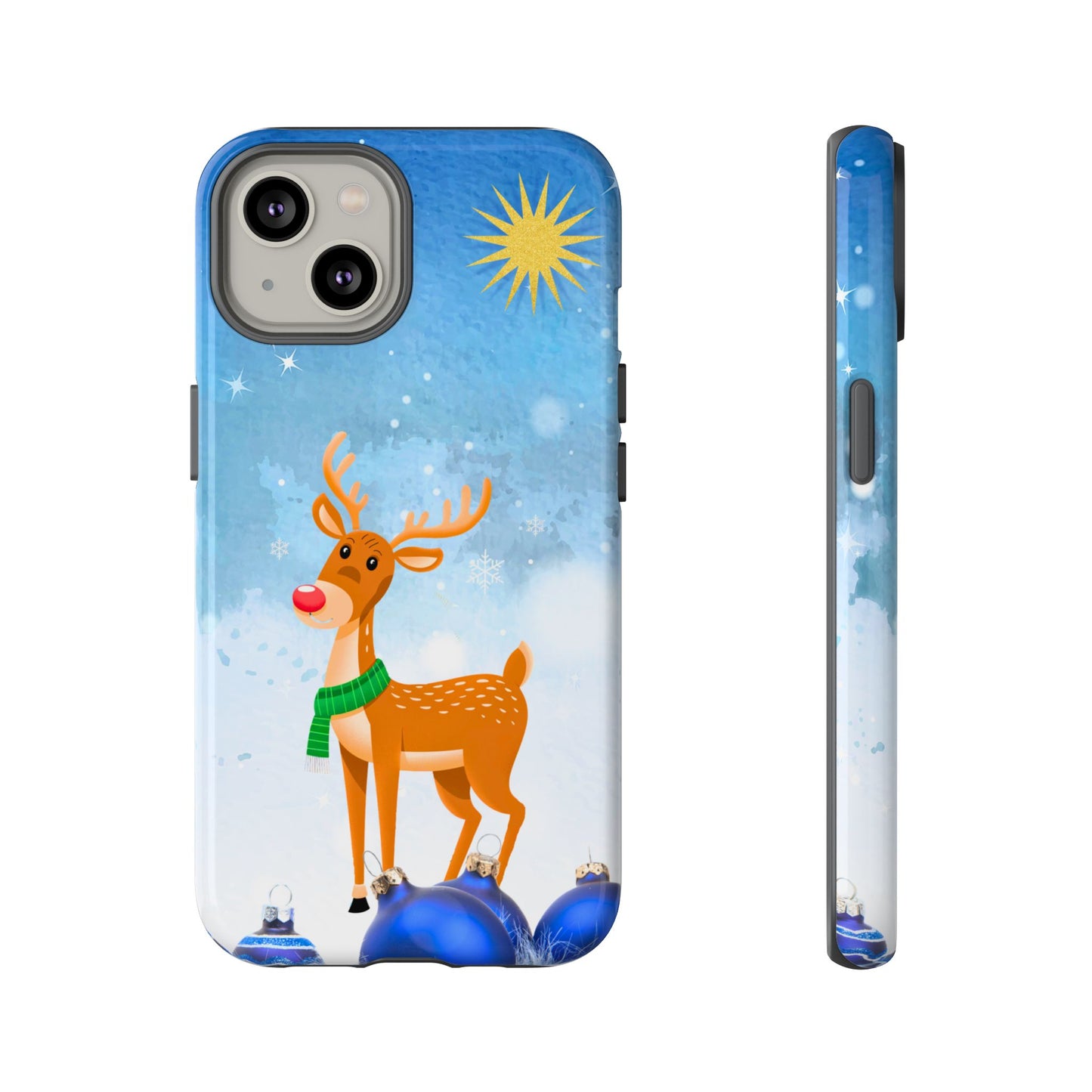 Festive Reindeer No.2 – Santa Hat with Holiday Lights Design for iPhone, Samsung & Google Models