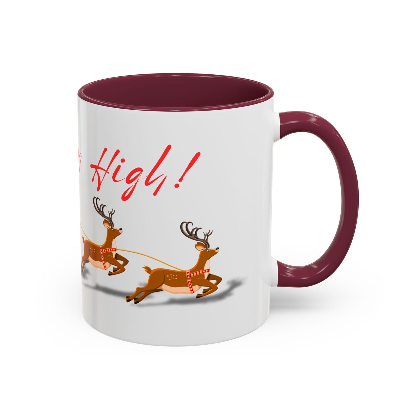 Merrily On High! Santa & Reindeer Mug