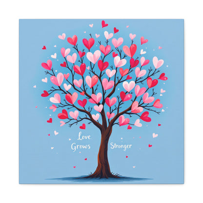 Love Grows Stronger – Heart Tree Canvas Art