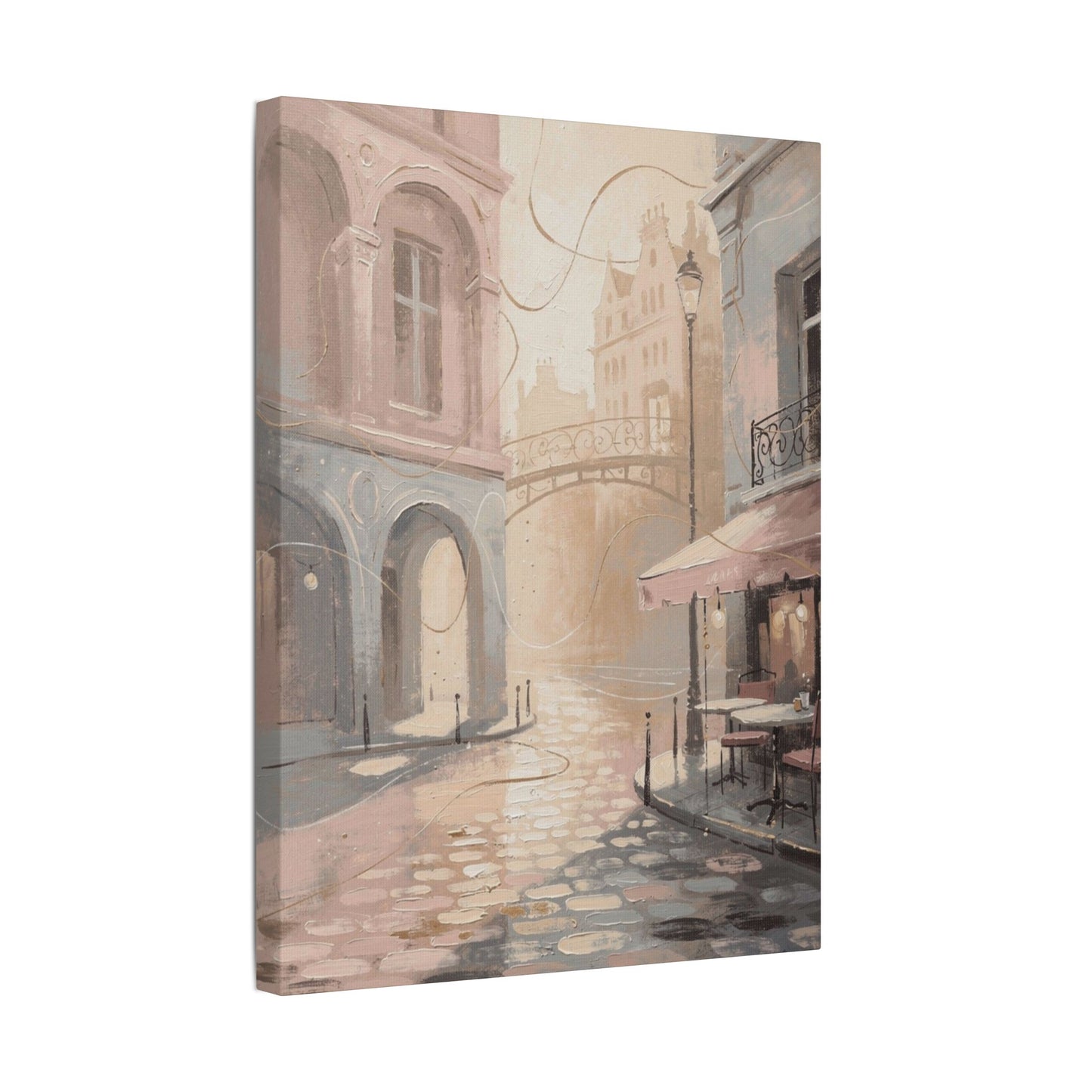 Morning Light Over a Paris Café Terrace (Canvas)