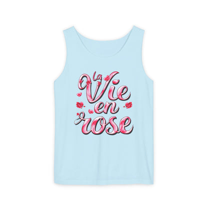Comfort Colors® 9360 Women's Garment-Dyed Tank Top - La Vie en Rose Romantic & Stylish Design