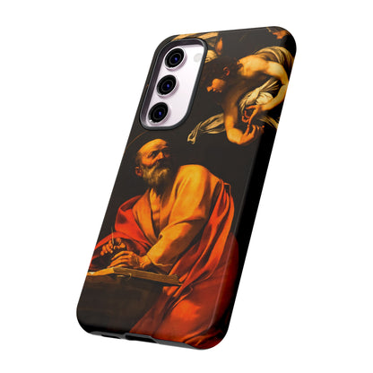 Tough Phone Case for iPhone, Samsung and Google Pixel - Caravaggio, Inspiration of St. Matthew (1602)