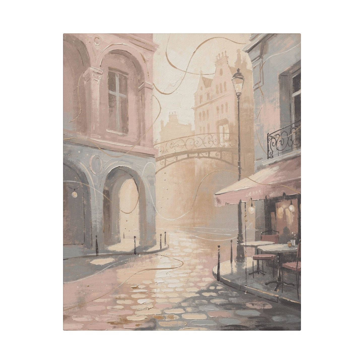 Morning Light Over a Paris Café Terrace (Canvas)