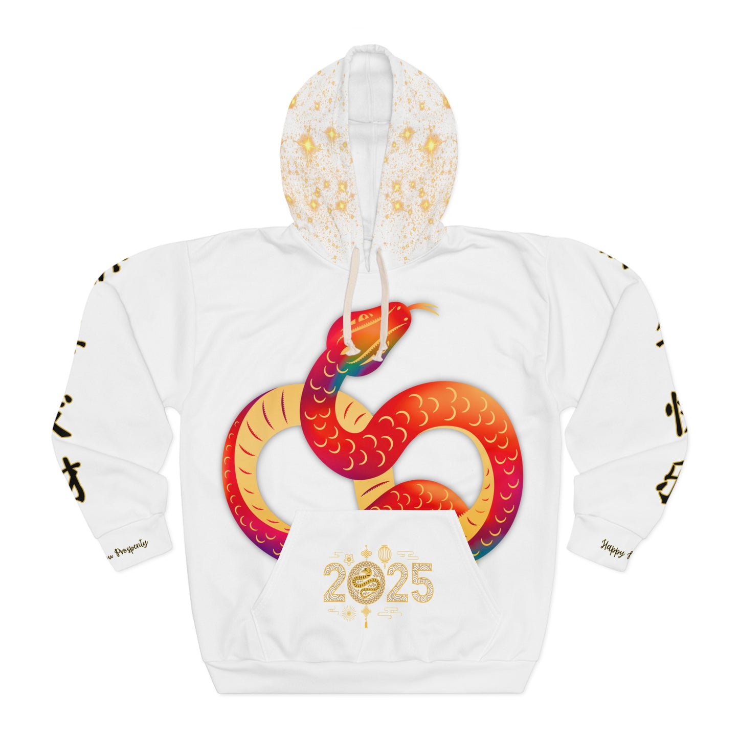2025 Year of the Snake – Chinese New Year Unisex Hoodie [White Edition]