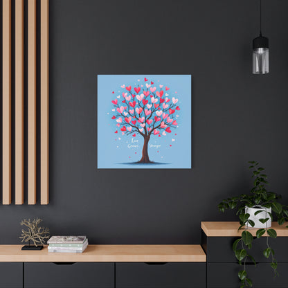 Love Grows Stronger – Heart Tree Canvas Art