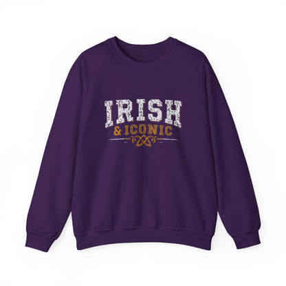 Gildan 18000 Unisex Heavy Blend™ Crewneck Sweatshirt - Irish & Iconic Vintage Distressed St. Patrick’s Day Design