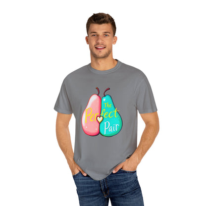 Comfort Colors 1717 Unisex Garment-Dyed T-shirt - "The Perfect Pair" Cute Pear Couple Design (v2)