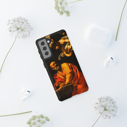 Tough Phone Case for iPhone, Samsung and Google Pixel - Caravaggio, Inspiration of St. Matthew (1602)