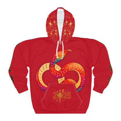 2025 Year of the Snake – Chinese New Year Unisex Hoodie [Dark Red Edition]
