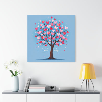 Love Grows Stronger – Heart Tree Canvas Art