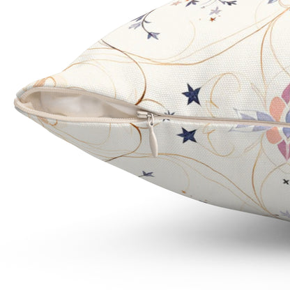 Ethereal Starlit Bloom – Elegant Ornamental Design Throw Pillow