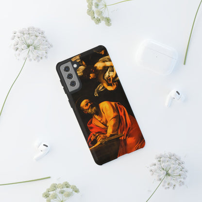 Tough Phone Case for iPhone, Samsung and Google Pixel - Caravaggio, Inspiration of St. Matthew (1602)