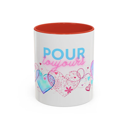 Pour toujours/Mon amour Valentine's Day Mug Set– Romantic French Gift for Couples [2 of 2] (11oz, 15oz)