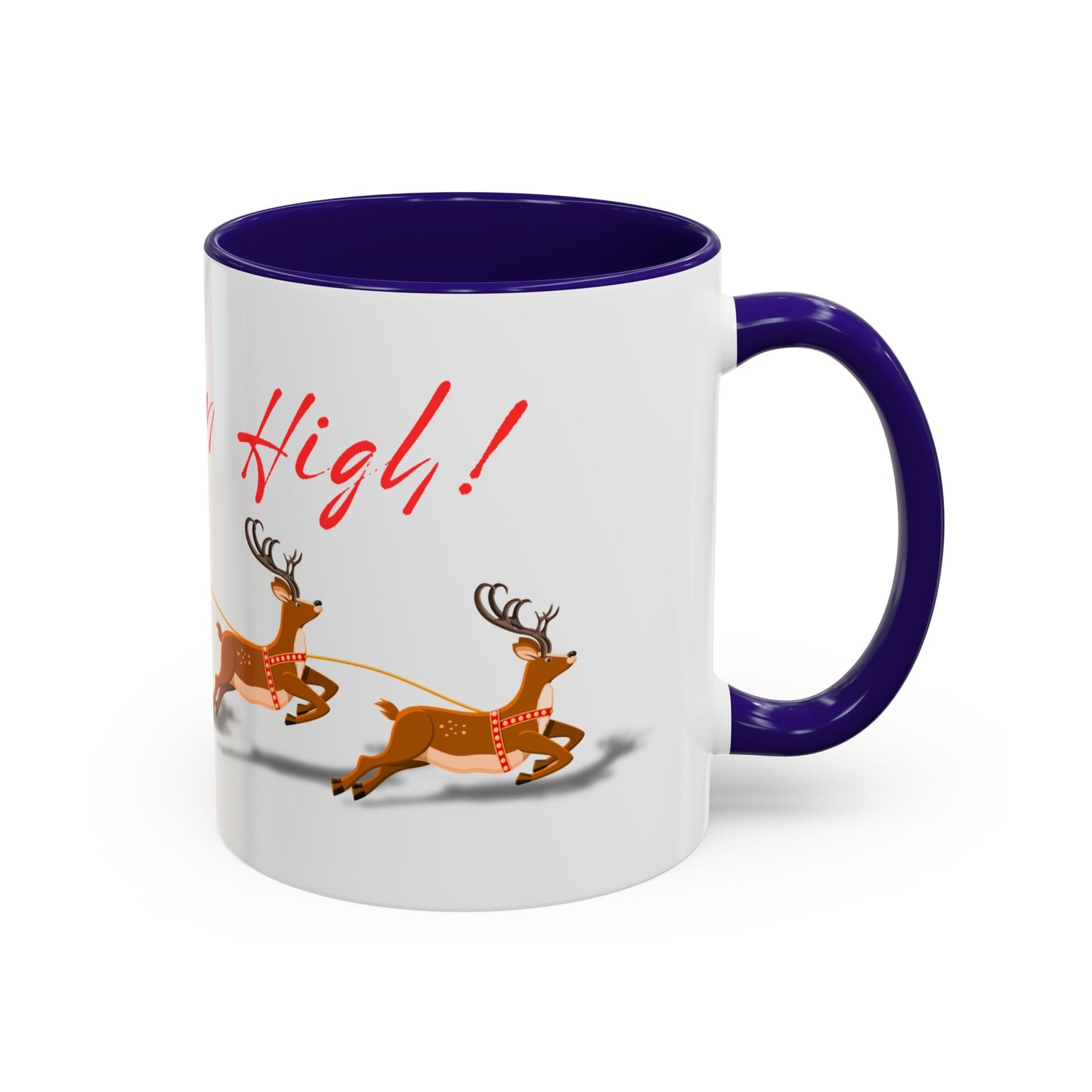 Merrily On High! Santa & Reindeer Mug