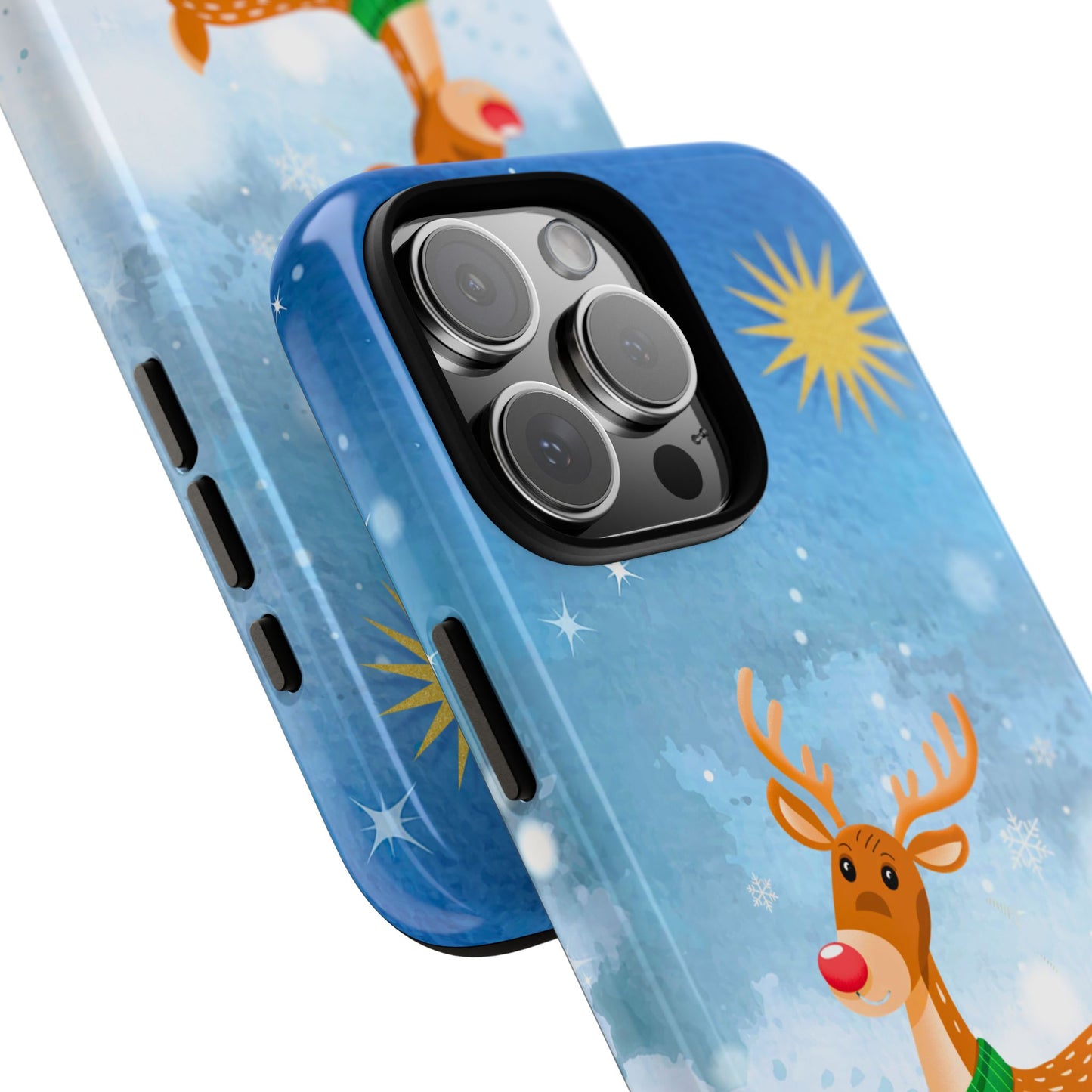 Festive Reindeer No.2 – Santa Hat with Holiday Lights Design for iPhone, Samsung & Google Models