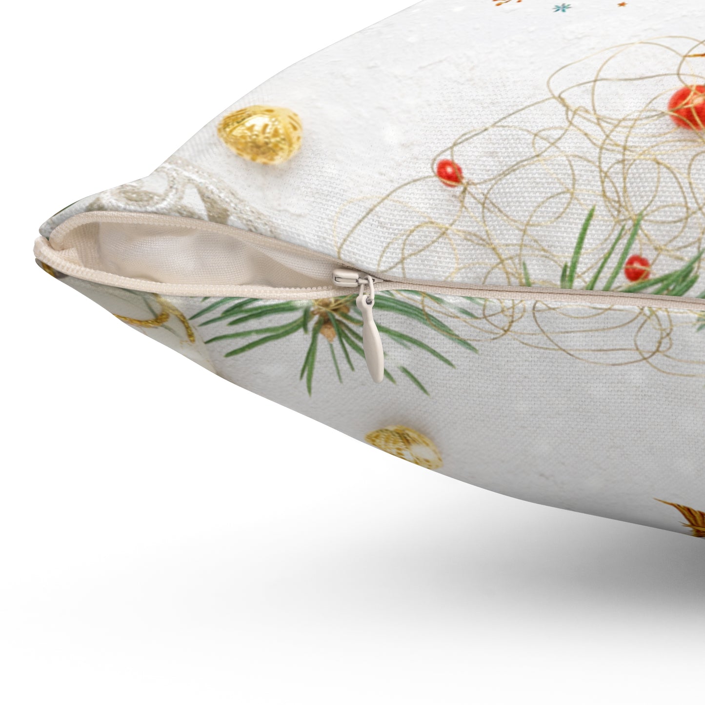 Elegant Christmas Tree Pillow – Minimalist Golden Holiday Charm