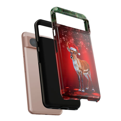 Festive Reindeer No.1 – Santa Hat with Holiday Lights Design for iPhone, Samsung & Google Models