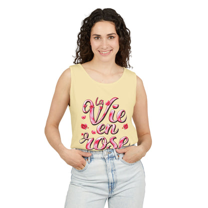 Comfort Colors® 9360 Women's Garment-Dyed Tank Top - La Vie en Rose Romantic & Stylish Design