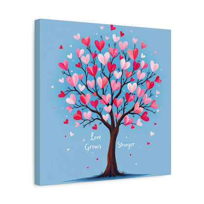 Love Grows Stronger – Heart Tree Canvas Art