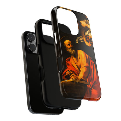 Tough Phone Case for iPhone, Samsung and Google Pixel - Caravaggio, Inspiration of St. Matthew (1602)